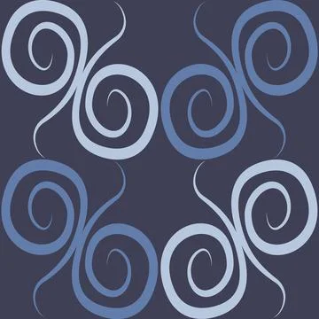 Seamless texture, pattern on a square background - colored curls. Abstraction Illustrazione stock