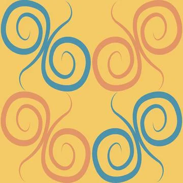 Seamless texture, pattern on a square background - colored curls. Abstraction 스톡 일러스트