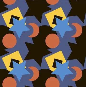 Seamless texture, pattern on a square background - colored geometric shapes - 스톡 일러스트