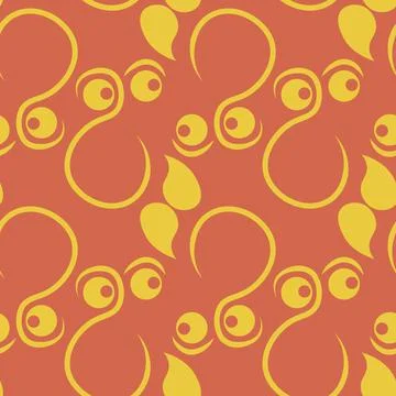Seamless texture, pattern on a square background - face, look, surprise, must Stock Illustration