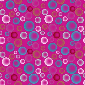 Seamless texture, pattern on a square background - colored glass balls or soa Stock Illustration