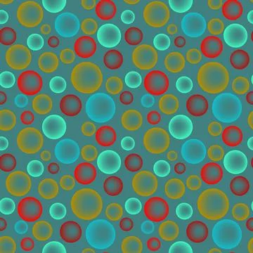 Seamless texture, pattern on a square background - colored glass balls or soa Illustrazione stock