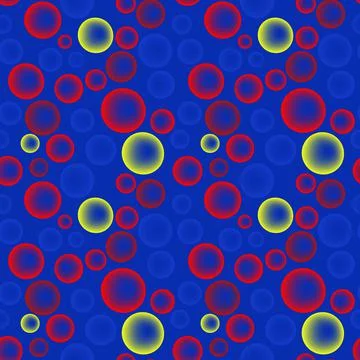 Seamless texture, pattern on a square background - colored glass balls or soa Stock-Illustration