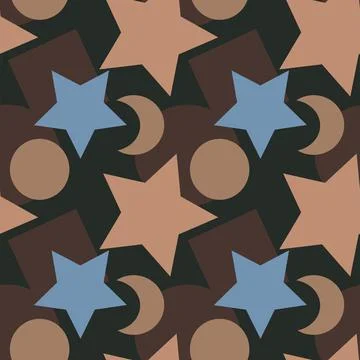 Seamless texture, pattern on a square background - colored geometric shapes - Illustrazione stock