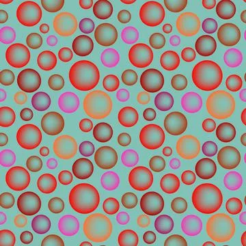 Seamless texture, pattern on a square background - colored glass balls or soap Stock Illustration