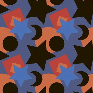 Seamless texture, pattern on a square background - colored geometric shapes - 스톡 일러스트