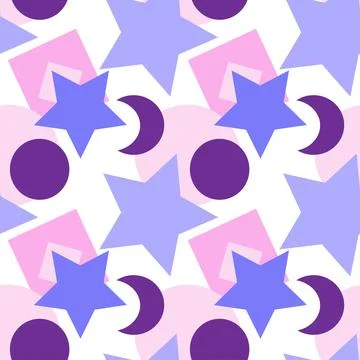 Seamless texture, pattern on a square background - colored geometric shapes - Stock Illustration