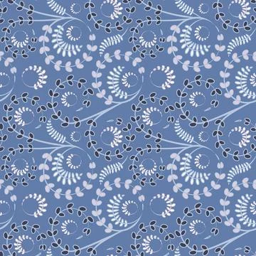 Seamless texture, pattern on a square background - flowers and leaves. Stylin Illustrazione stock