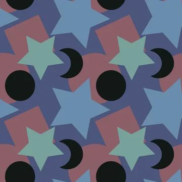 Seamless texture, pattern on a square background - colored geometric shapes - 스톡 일러스트