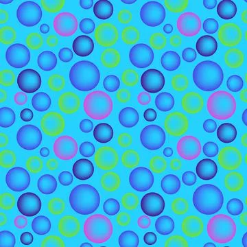 Seamless texture, pattern on a square background - colored glass balls or soa Illustrazione stock