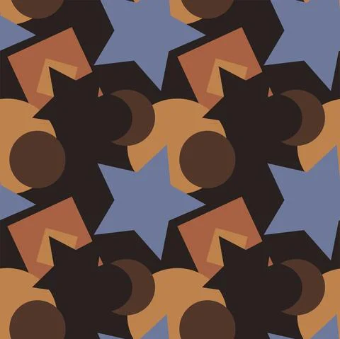 Seamless texture, pattern on a square background - colored geometric shapes - 스톡 일러스트