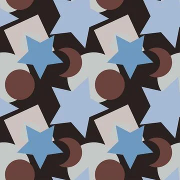 Seamless texture, pattern on a square background - colored geometric shapes - Illustrazione stock