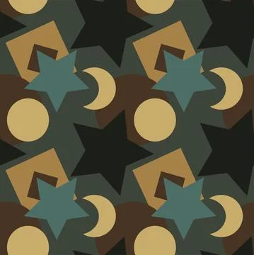 Seamless texture, pattern on a square background - colored geometric shapes - 스톡 일러스트