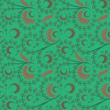 Seamless texture, pattern on a square background - flowers and leaves. Stylin Stock Illustration