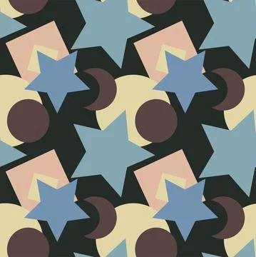 Seamless texture, pattern on a square background - colored geometric shapes - 스톡 일러스트