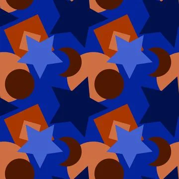 Seamless texture, pattern on a square background - colored geometric shapes - 스톡 일러스트