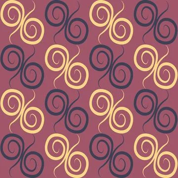 Seamless texture, pattern on a square background - colored curls. Abstraction Illustrazione stock