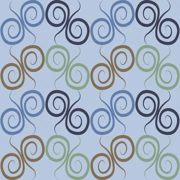 Seamless texture, pattern on a square background - colored curls. Abstraction Illustrazione stock