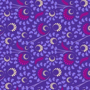 Seamless texture, pattern on a square background - flowers and leaves. Stylin Stock Illustration