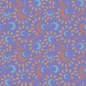 Seamless texture, pattern on a square background - flowers and leaves. Stylin Stock Illustration