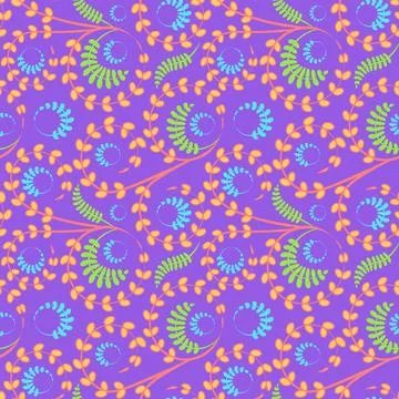 Seamless texture, pattern on a square background - flowers and leaves. Stylin Stock Illustration