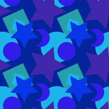 Seamless texture, pattern on a square background - colored geometric shapes - 스톡 일러스트