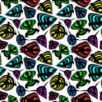Seamless texture, pattern on a white square background - fish. Styling, graph Illustrazione stock