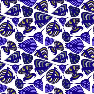 Seamless texture, pattern on a white square background - fish. Styling, graph Stock Illustration