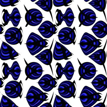 Seamless texture, pattern on a white square background - fish. Styling, graph Illustrazione stock