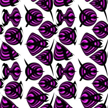 Seamless texture, pattern on a white square background - fish. Styling, graph Stock Illustration