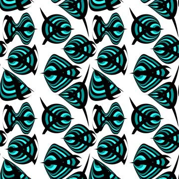 Seamless texture, pattern on a white square background - fish. Styling, graph Stock Illustration