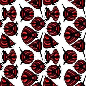 Seamless texture, pattern on a white square background - fish. Styling, graph イラスト素材