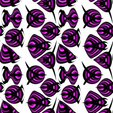 Seamless texture, pattern on a white square background - fish. Styling, graph Stock Illustration