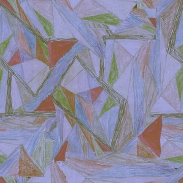Seamless texture with pencil soft tones textured triangle, delta, trigon. Stock Illustration
