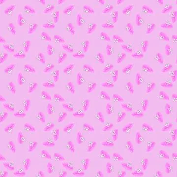 Seamless texture of pink feather and eggs on a pink background. Easter concep 스톡 일러스트