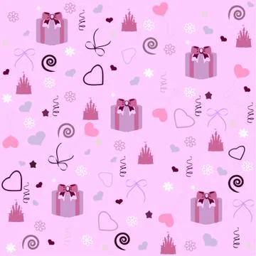 Seamless texture with presents. vector Stock Illustration