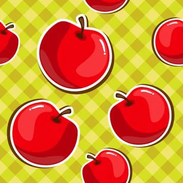 Seamless texture of red apples Stock Illustration