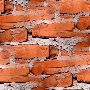 Seamless texture of red brick wall 스톡 사진