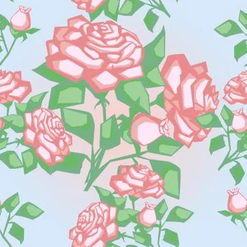 Seamless texture with roses Stock Illustration