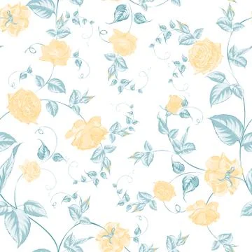 Seamless texture of roses for textiles Stock Illustration