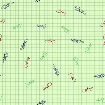 Seamless texture of a sheet in a cage for the letter with signatures. Vector Stock Illustration