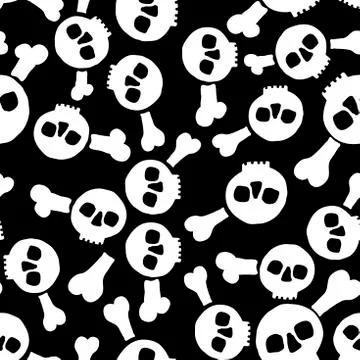Seamless texture with skulls Illustrazione stock