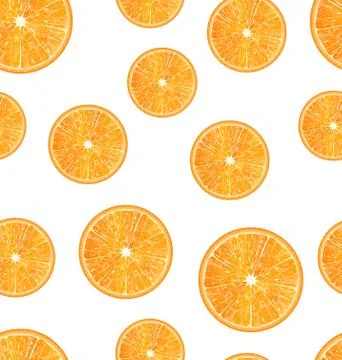 Seamless Texture with Slices of Oranges Illustrazione stock