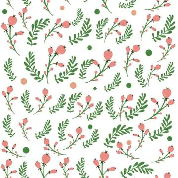 Seamless texture spring modern floral background. Trendy Folk style. Stock Illustration