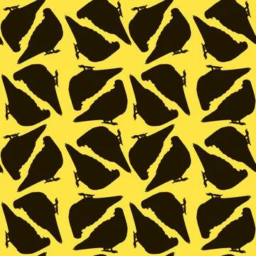 The seamless texture on the square background - pigeons. Silhouette Bird Stock Illustration