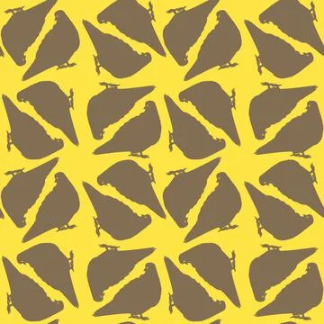 The seamless texture on the square background - pigeons. Silhouette Bird Stock Illustration