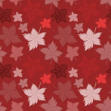 Seamless texture, square, pattern - autumn waltz. Falling leaves of different Illustrazione stock