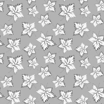 Seamless texture, square, pattern - autumn waltz. Falling leaves of different Stock Illustration