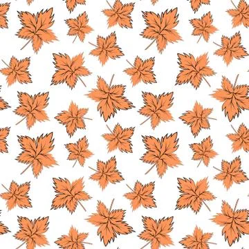 Seamless texture, square, pattern - autumn waltz. Falling leaves of different Stock Illustration