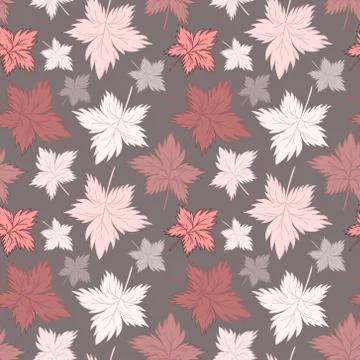 Seamless texture, square, pattern - autumn waltz. Falling leaves of different 스톡 일러스트